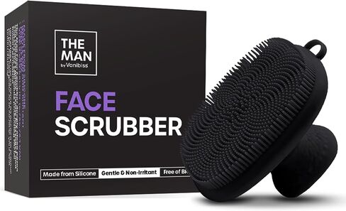 The Man Silicone Face Scrubber for Men - Gentle Exfoliator Face Massager - Flex Face Brush for Men - Removes Dead & Dry Skin - Face Care Grooming Routine - Face Scrubber & Bathroom Accessory (1Pack) in Saudi Arabia