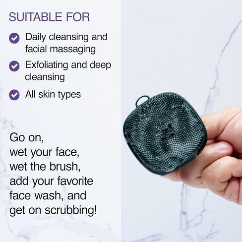 The Man Silicone Face Scrubber for Men - Gentle Exfoliator Face Massager - Flex Face Brush for Men - Removes Dead & Dry Skin - Face Care Grooming Routine - Face Scrubber & Bathroom Accessory (1Pack) in Saudi Arabia