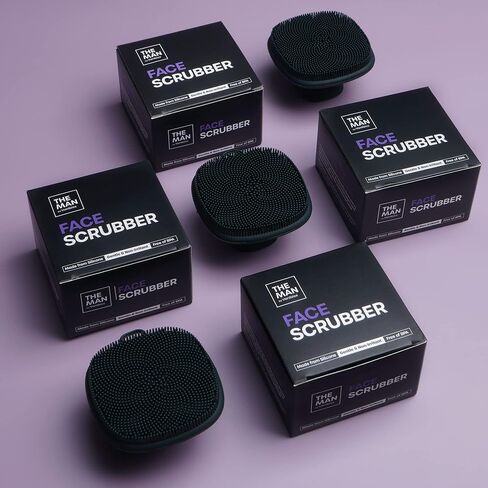 The Man Silicone Face Scrubber for Men - Gentle Exfoliator Face Massager - Flex Face Brush for Men - Removes Dead & Dry Skin - Face Care Grooming Routine - Face Scrubber & Bathroom Accessory (1Pack) in Saudi Arabia