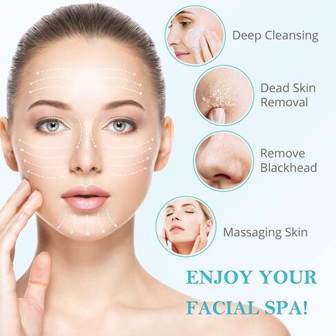 فرشاة تنظيف الوجه الكهربائية 7 في 1 - فرشاة فابوداي لتدوير بشرة الوجه للتنظيف العميق والتقشير اللطيف وإزالة الرؤوس السوداء والتدليك، فرشاة تنظيف الوجه التي تعمل بالبطارية in Kuwait