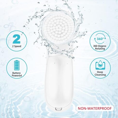 فرشاة تنظيف الوجه الكهربائية 7 في 1 - فرشاة فابوداي لتدوير بشرة الوجه للتنظيف العميق والتقشير اللطيف وإزالة الرؤوس السوداء والتدليك، فرشاة تنظيف الوجه التي تعمل بالبطارية in Kuwait