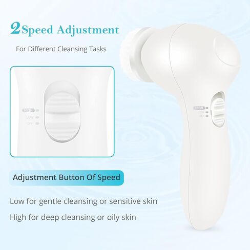فرشاة تنظيف الوجه الكهربائية 7 في 1 - فرشاة فابوداي لتدوير بشرة الوجه للتنظيف العميق والتقشير اللطيف وإزالة الرؤوس السوداء والتدليك، فرشاة تنظيف الوجه التي تعمل بالبطارية in Kuwait