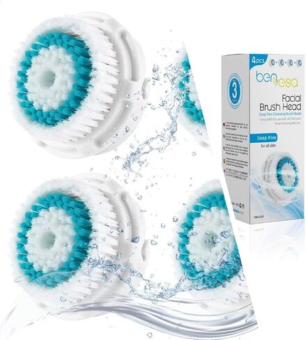 Combo Replacement Facial Cleansing Brush Head, 4 Pack, (BCO-4) in Saudi Arabia