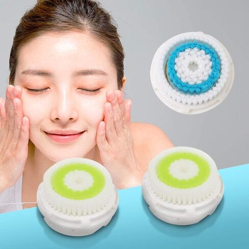 Replacement Facial Cleansing Brush Head Compatible with Clarisonic Mia 1, Mia 2, Mia Fit, Alpha Fit, Smart Profile Uplift and Alpha Fit (Blue1+green1, 2 Pack) in Kuwait