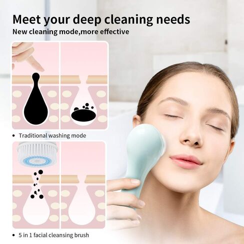 Replacement Facial Cleansing Brush Head Compatible with Clarisonic Mia 1, Mia 2, Mia Fit, Alpha Fit, Smart Profile Uplift and Alpha Fit (Blue1+green1, 2 Pack) in Kuwait