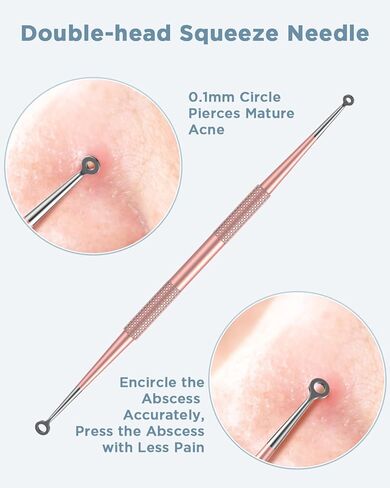 Blackhead Remover Tool, Pimple Popper Tool Kit, Blackhead Extractor Tool for Face, Extractor Tool for Comedone Zit Acne Whitehead Blemish, Stainless Steel Extraction Tools in Kuwait