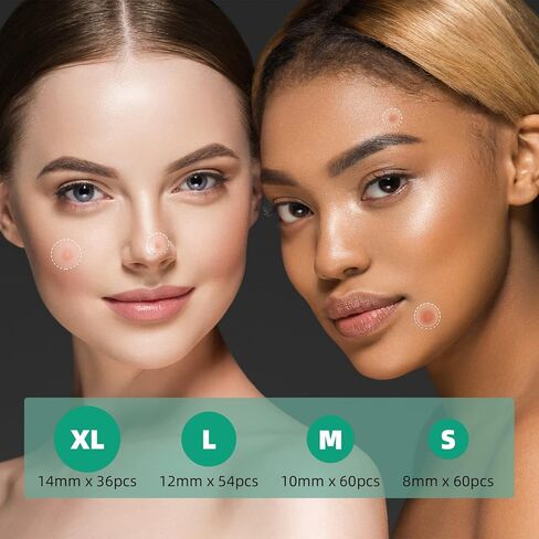 رقع بثور 2021 من اكوتي 210 قطعة مع زيت شجرة الشاي وحمض الساليسيليك والنياسيناميد، بقع عيوب، شفاء سريع، رقع غروانية مائية غير مرئية، اربعة مقاسات 8 ملم، 10 ملم، 12 ملم، 14 ملم in Kuwait