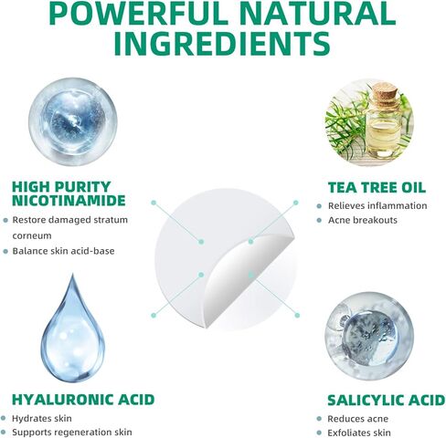 رقع بثور 2021 من اكوتي 210 قطعة مع زيت شجرة الشاي وحمض الساليسيليك والنياسيناميد، بقع عيوب، شفاء سريع، رقع غروانية مائية غير مرئية، اربعة مقاسات 8 ملم، 10 ملم، 12 ملم، 14 ملم in Kuwait