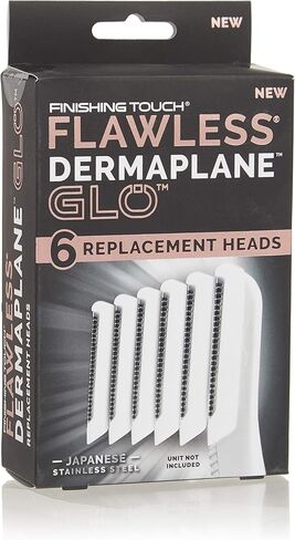 رؤوس بديلة لمقشر الوجه Dermaplane Glo من Finishing Touch فقط، أداة Dermaplane غير متضمنة، أبيض، 6 قطع (قد تختلف التعبئة) in Kuwait