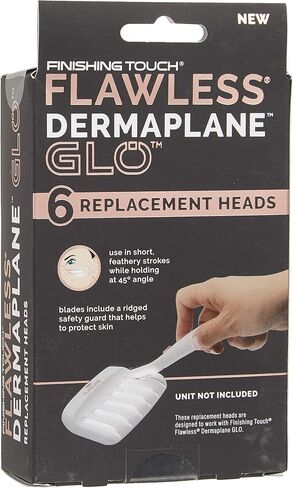 رؤوس بديلة لمقشر الوجه Dermaplane Glo من Finishing Touch فقط، أداة Dermaplane غير متضمنة، أبيض، 6 قطع (قد تختلف التعبئة) in Kuwait