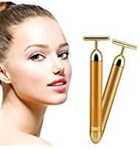 GOODYBUY Beauty Bar 24k Gold Skin Care Face Massager Roller, 2 in 1 Electric 3D Roller and T Shape Energy Beauty Bar for Face Lift and Skin Tightening in Saudi Arabia