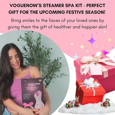Facial Steamer Spa Kit with Complimentary 8 Skin Care Tools | Face Steamer for Facial Deep Cleaning with Towel Warmer & Humidifier Mode| Self Care Gifts for Women, Spa Gifts, Birthday Gifts for Women in Saudi Arabia