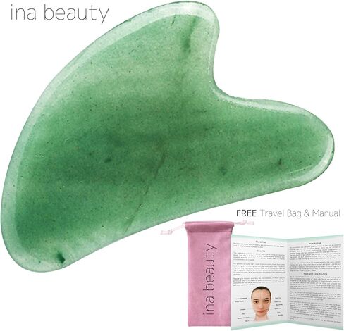 Ina Beauty Large Gua Sha Heart Natural Jade Stone for Face to Lift, Decrease Puffiness and Tighten in Saudi Arabia