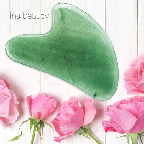 Ina Beauty Large Gua Sha Heart Natural Jade Stone for Face to Lift, Decrease Puffiness and Tighten in Saudi Arabia