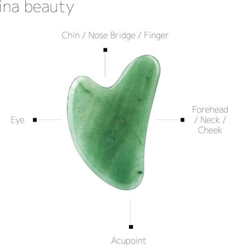 Ina Beauty Large Gua Sha Heart Natural Jade Stone for Face to Lift, Decrease Puffiness and Tighten in Saudi Arabia