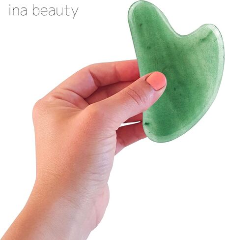 Ina Beauty Large Gua Sha Heart Natural Jade Stone for Face to Lift, Decrease Puffiness and Tighten in Saudi Arabia