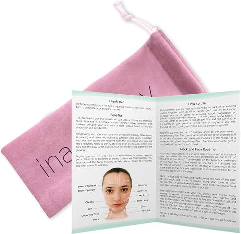Ina Beauty Large Gua Sha Heart Natural Jade Stone for Face to Lift, Decrease Puffiness and Tighten in Saudi Arabia