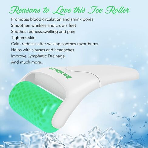LATME Ice Roller for Face Eyes,Womens Gifts,Face Massager Roller Puffiness Migraine Pain Relief and Minor Injury(White) in Saudi Arabia