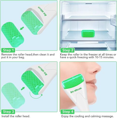 LATME Ice Roller for Face Eyes,Womens Gifts,Face Massager Roller Puffiness Migraine Pain Relief and Minor Injury(White) in Saudi Arabia