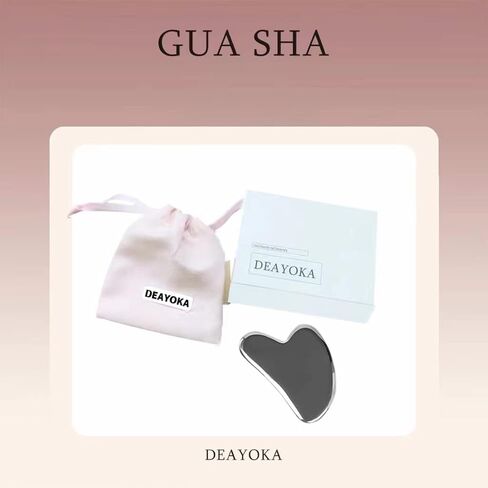أداة DEAYOKA Rose Quartz Gua Sha - سر الجمال الآسيوي - كوارتز وردي أصلي وأصلي بنسبة 100% in Saudi Arabia