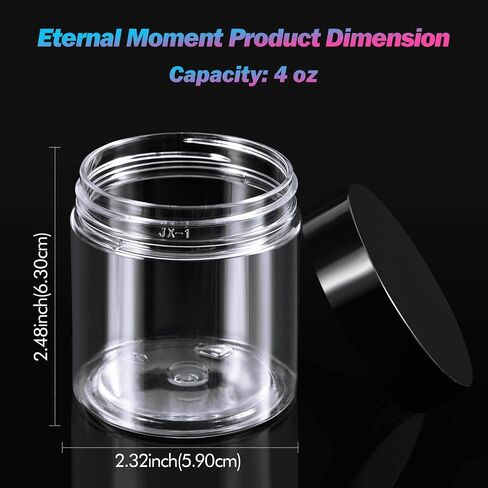 36 Pack 1 OZ Plastic Jars Round Clear Cosmetic Container Jars with Lids, Eternal Moment Plastic Slime Jars for Lotion, Cream, Ointments, Makeup, Eye shadow, Rhinestone, Samples, Pot, Travel Storage in Saudi Arabia