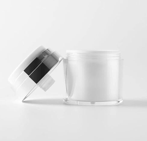 Furnido 2 Pack 1 oz Airless Pump Jars,Empty Acrylic Makeup Cosmetic Jar Containers with Pump,Refillable Airless Travel Lotion Jar With Lid for Thick Moisturizer,Skincare Cream,White in Saudi Arabia