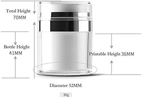 Furnido 2 Pack 1 oz Airless Pump Jars,Empty Acrylic Makeup Cosmetic Jar Containers with Pump,Refillable Airless Travel Lotion Jar With Lid for Thick Moisturizer,Skincare Cream,White in Saudi Arabia