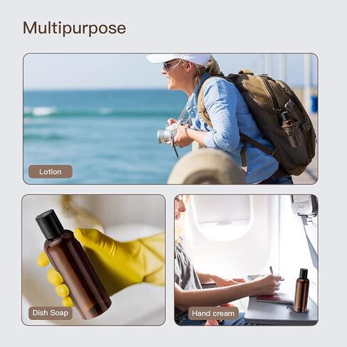 3.4 oz Travel Bottles for Toiletries, Empty Travel Size Containers Tsa Approved, 5PCS Small Plastic Shampoo Bottles with Labels (100ml) in Saudi Arabia