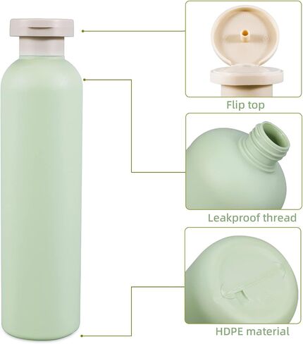 6.8 oz Plastic Travel Shampoo Bottles, Refillable Flip Cap Squeeze Bottles for Toiletries, Large Leakage-Proof Travel Shampoo and Conditioner Bottles (Blue) in Kuwait
