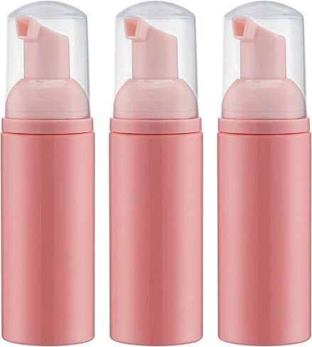 Tekson 3 PCS Soap Foam Bottle (2 oz), Empty Travel Foaming Lash Shampoo for Cleanser, Dispenser (Black&White&Pink Pump) in Saudi Arabia