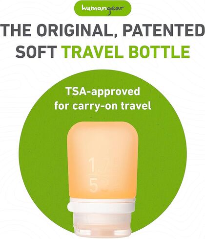 Humangear GoToob+ زجاجات سيليكون قابلة لإعادة التعبئة بحجم مناسب للسفر مع غطاء قفل، برتقالي، صغير (1.7 أونصة) in Kuwait