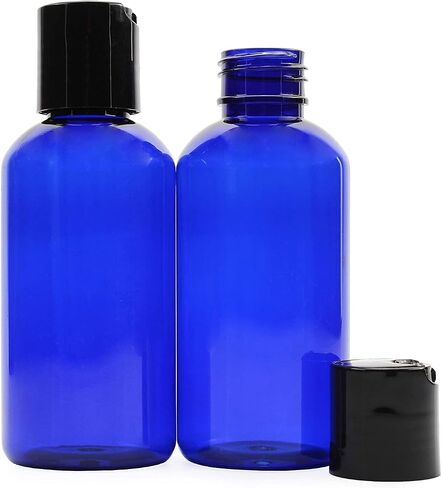 Cornucopia Brands 4oz Empty Cobalt Blue Plastic Squeeze Bottles with Disc Top Flip Cap (6 pack); BPA-Free Containers For Shampoo, Lotions, Liquid Body Soap, Creams in Kuwait