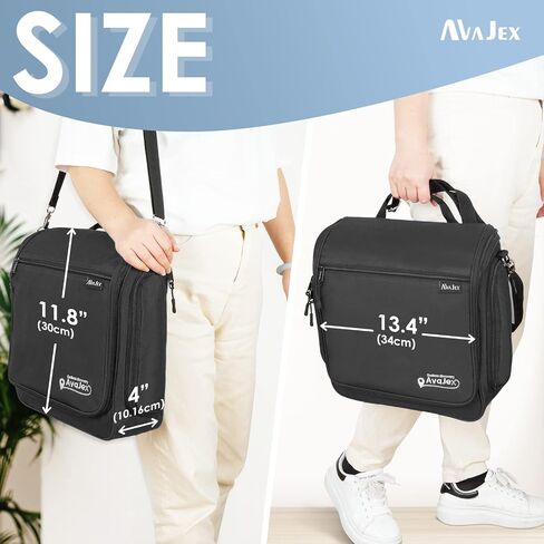 Travel Toiletry Bag for Men and Women - Large Hanging Toiletry Organizer - Waterproof Hygiene Bag with Metal XXL Swivel Hook, with YKK Zippers and 19 Compartments for Toiletries, Makeup, Cosmetics in Saudi Arabia