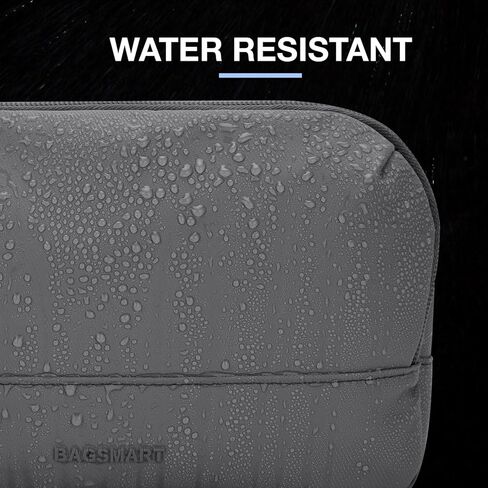 BAGSMART Travel Toiletry Bag for Men, Dopp Kit Water Resistant Shaving Bag for Toiletries Accessories, Black-Medium in Kuwait