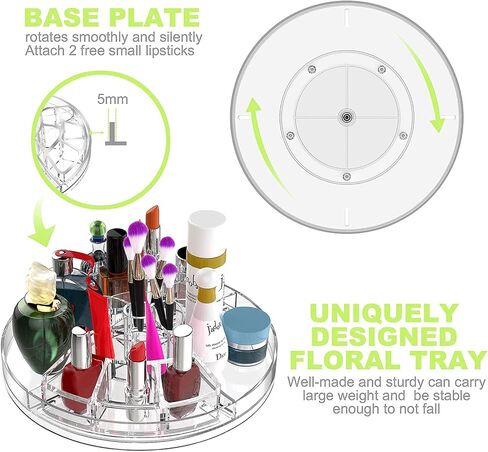 AMEITECH Makeup Organizer, 360 Degree Rotating Adjustable Cosmetic Storage Display Case with 8 Layers Large Capacity, Fits Jewelry, Makeup Brushes, Lipsticks and More, Clear Transparent in Saudi Arabia