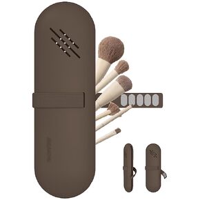 حامل فرش مكياج للسفر من JDZJUCHU، حقيبة تنظيم المكياج، حقيبة مستحضرات التجميل، منظم أدوات الزينة، محفظة فرش مكياج صغيرة من السيليكون (جوز) in Kuwait