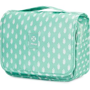 Narwey Hanging Toiletry Bag for Women Travel Makeup Bag Organizer Toiletries Bag for Travel Size Cosmetics Essentials Accessories (Blue Flower) in Kuwait