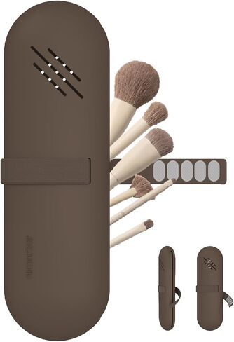 حامل فرش مكياج للسفر من JDZJUCHU، حقيبة تنظيم المكياج، حقيبة مستحضرات التجميل، منظم أدوات الزينة، محفظة فرش مكياج صغيرة من السيليكون (جوز) in Kuwait