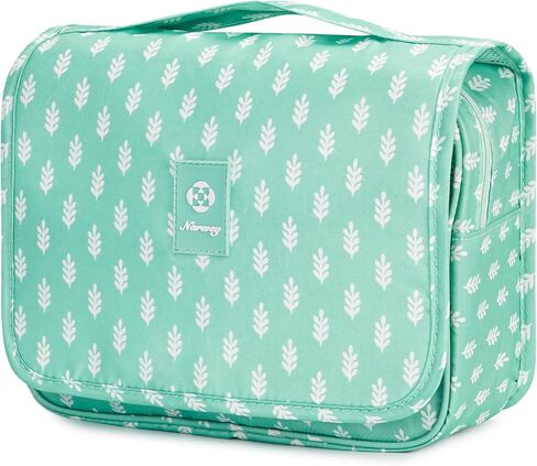 Narwey Hanging Toiletry Bag for Women Travel Makeup Bag Organizer Toiletries Bag for Travel Size Cosmetics Essentials Accessories (Blue Flower) in Kuwait