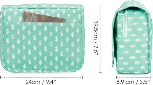 Narwey Hanging Toiletry Bag for Women Travel Makeup Bag Organizer Toiletries Bag for Travel Size Cosmetics Essentials Accessories (Blue Flower) in Kuwait