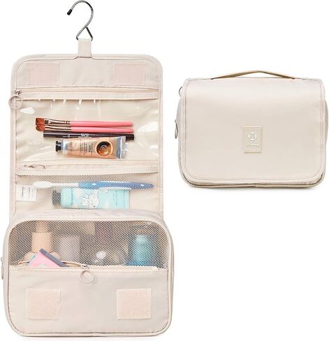 Narwey Hanging Toiletry Bag for Women Travel Makeup Bag Organizer Toiletries Bag for Travel Size Cosmetics Essentials Accessories (Blue Flower) in Kuwait