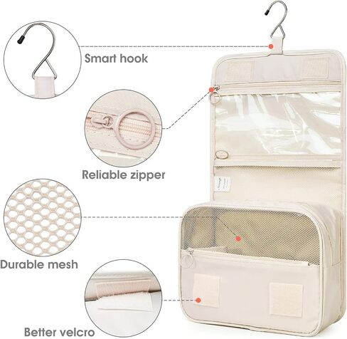 Narwey Hanging Toiletry Bag for Women Travel Makeup Bag Organizer Toiletries Bag for Travel Size Cosmetics Essentials Accessories (Blue Flower) in Kuwait