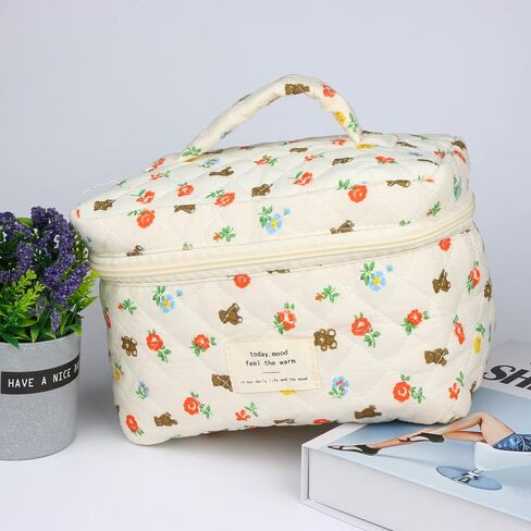 Cosmetic Bags for Women, Cute Floral Makeup Bag, Organizer Storage Make Up Bag, Travel Toiletry Bags, Handbags Purses (Bear/Big) in Saudi Arabia