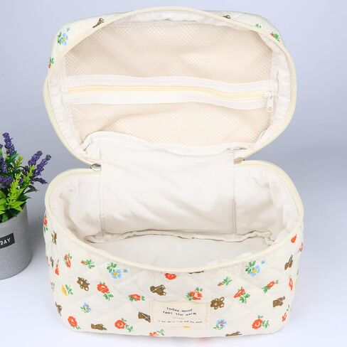 Cosmetic Bags for Women, Cute Floral Makeup Bag, Organizer Storage Make Up Bag, Travel Toiletry Bags, Handbags Purses (Bear/Big) in Saudi Arabia