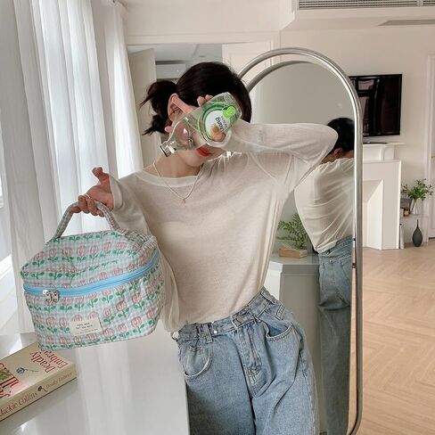 Cosmetic Bags for Women, Cute Floral Makeup Bag, Organizer Storage Make Up Bag, Travel Toiletry Bags, Handbags Purses (Bear/Big) in Saudi Arabia
