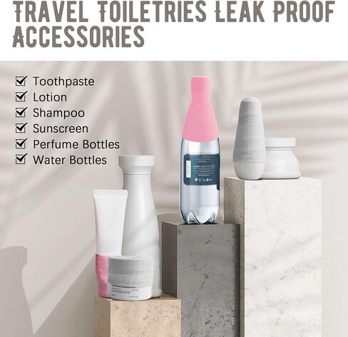 6 PCS Silicone Travel Sleeves for Toiletries, Toiletry Sleeves for Leak Proofing, Leak Proof Sleeves for Travel Bottles, Travel Size Toiletries, Cruise Must Haves for Women Men in Saudi Arabia