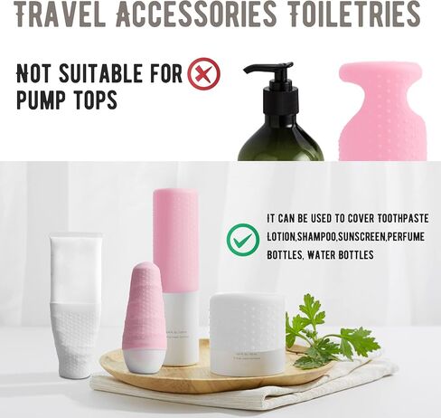 6 PCS Silicone Travel Sleeves for Toiletries, Toiletry Sleeves for Leak Proofing, Leak Proof Sleeves for Travel Bottles, Travel Size Toiletries, Cruise Must Haves for Women Men in Saudi Arabia