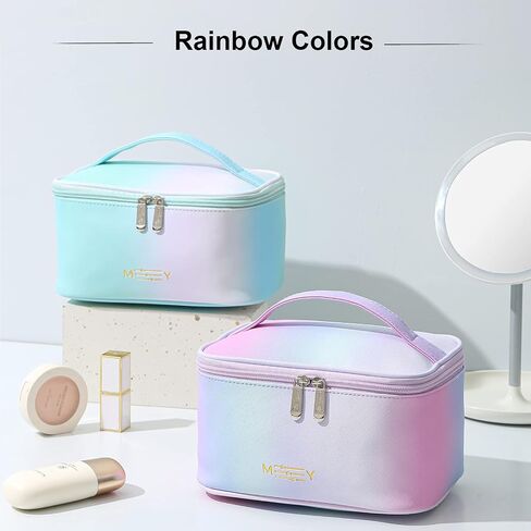 KITENROM Portable Makeup Bag Cosmetic Bags for Women Medium Pouch Case Purse Make Up Organization Waterproof (Blue) in Saudi Arabia