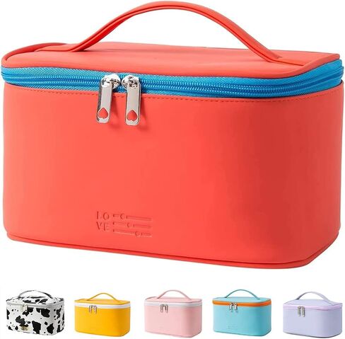 KITENROM Portable Makeup Bag Cosmetic Bags for Women Medium Pouch Case Purse Make Up Organization Waterproof (Blue) in Saudi Arabia