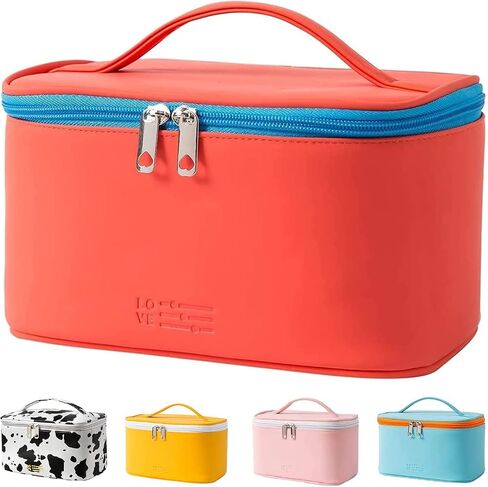 KITENROM Portable Makeup Bag Cosmetic Bags for Women Medium Pouch Case Purse Make Up Organization Waterproof (Blue) in Saudi Arabia